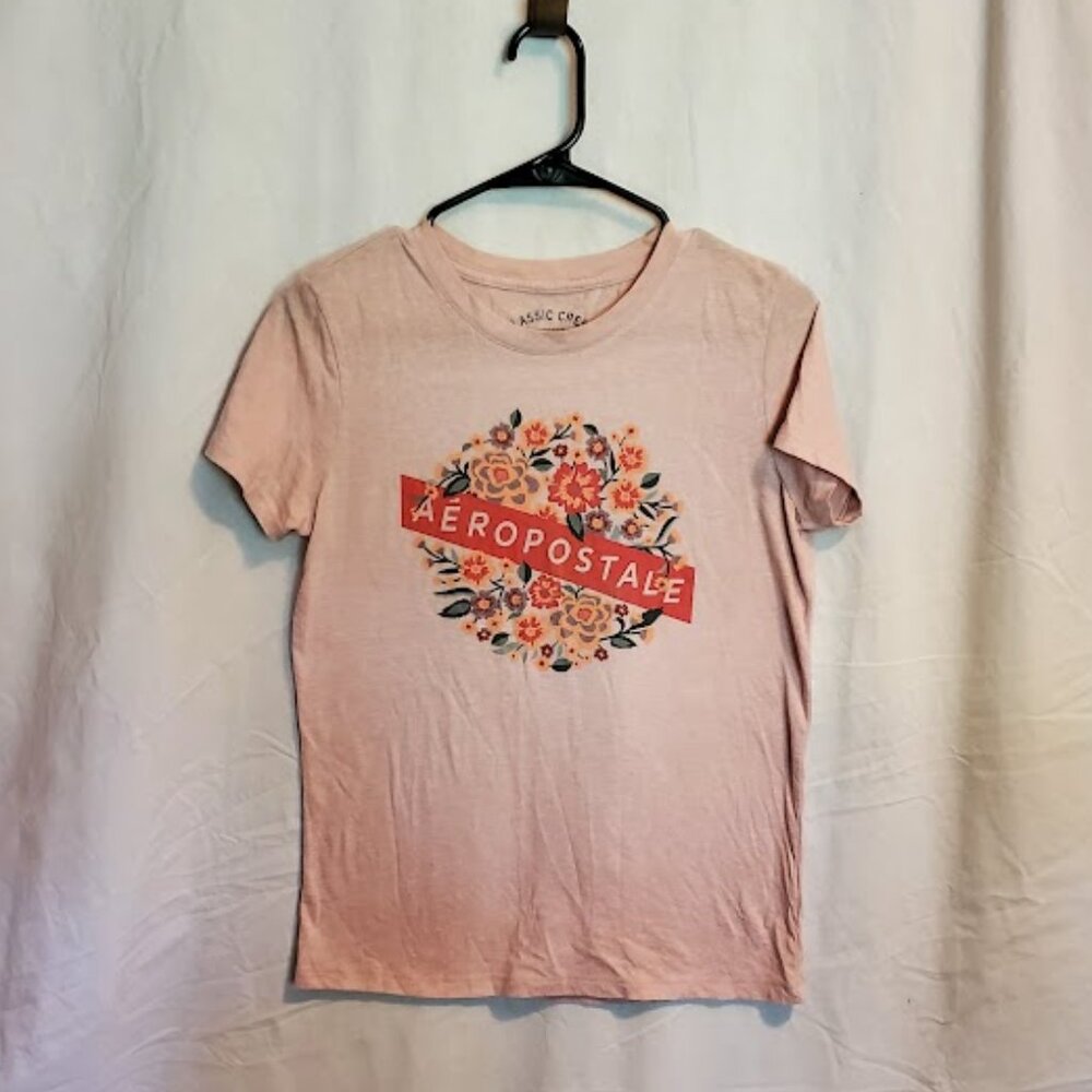 Aeropostale Floral Circle Graphic Tee
